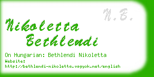 nikoletta bethlendi business card